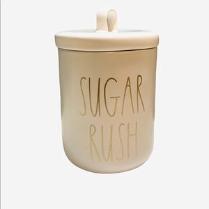 RAE DUNN Sugar Rush Loop Lid Ceramic Canister Jar for Sugar or Candy